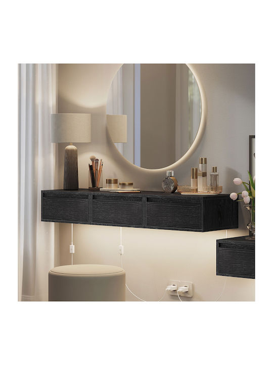 Nachttisch Holz Schwarz 40x35x19cm