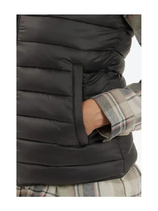 Damen Ärmellos Puffer Jacke für Winter Black