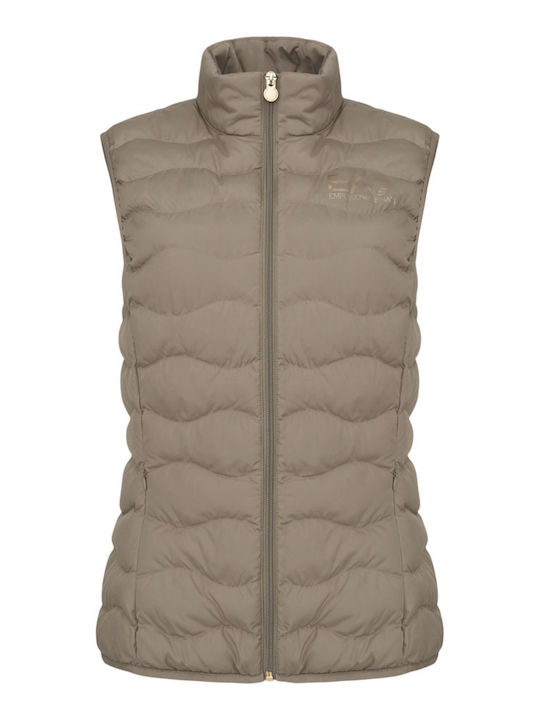 Women's Sleeveless Puffer Jacket Beige