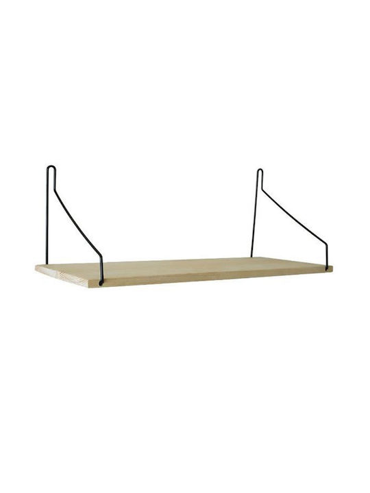 Shelf Wall Minimal Black Velvet-Black Metal 30x14x17cm