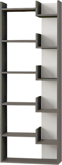 Bibliotecă Oppa Antracit / Alb 60x22x162cm