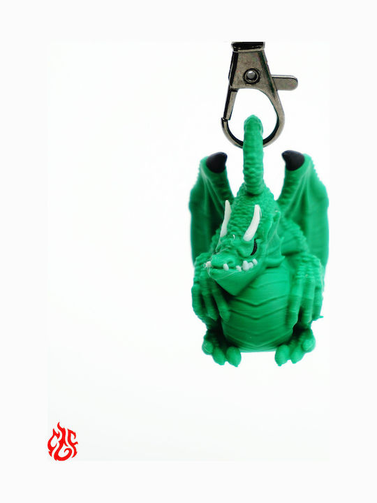 Голям 3D Печатан Зелен Дракон Ключодържател Dungeons Dragons