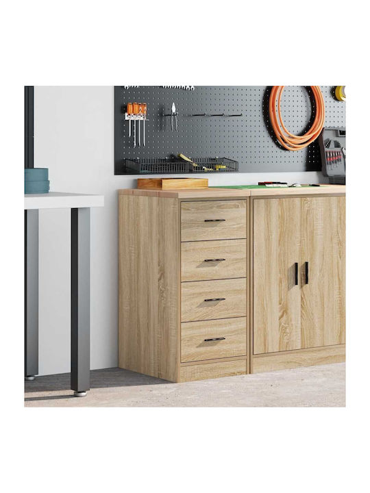 Living Room Display Cabinet Made of Solid Pine Wood 40x51x85cm