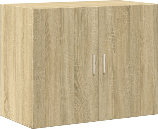 Wall Mounted Living Room Cabinet Made of Particle Board Oak 80x42.5x64cm