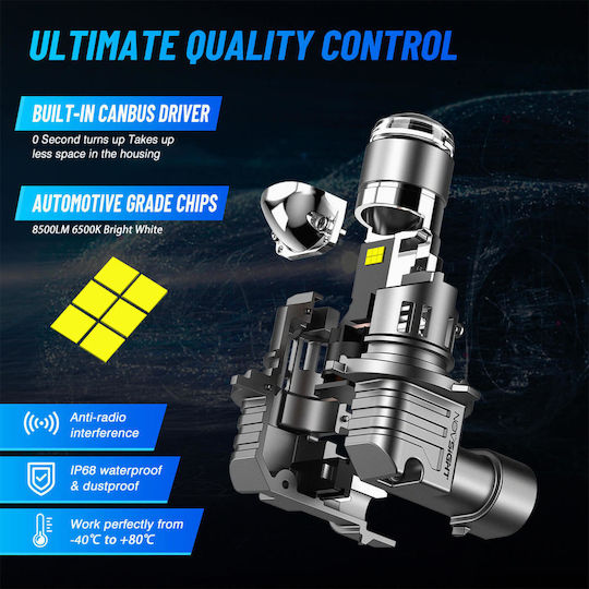 NovSight Car and Motorcycle Lamp HB3 Canbus LED 6500K Cold White 12V 60W