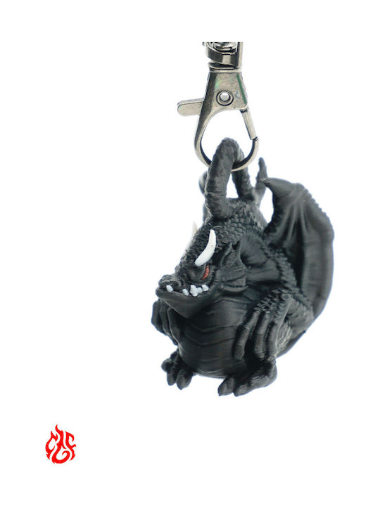 Breloc Mare 3D Cu Dragon Negru Tipărit Dungeons Dragons