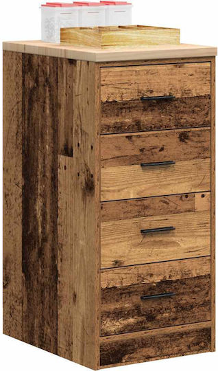 Шкаф за дневна от масивно дърво кафяв 40x51x85см
