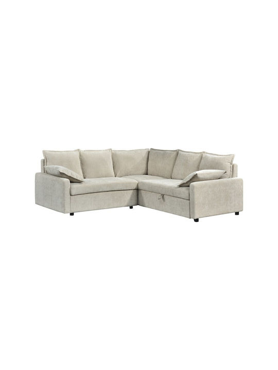 Lounivo Corner Sofa Bed Beige 215x215x84cm