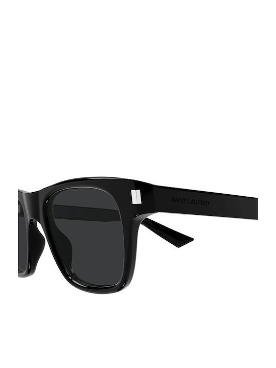 Ysl Unisex Sunglasses with Black Horn-Rimmed Frame and Black Lens SL 875 001