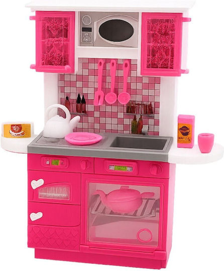 Doll Kitchen Set Refrigerator Oven Accessories Pink