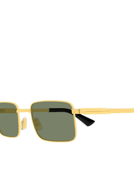 Bottega Veneta Unisex Sunglasses with Gold Metallic Frame and Gold Lens BV1469S 004