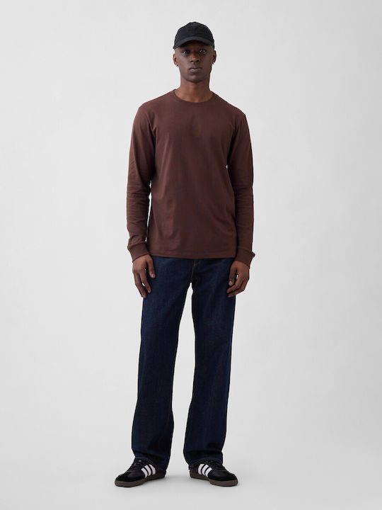 Langarm Herrenbluse Braun