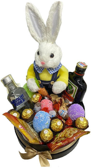 Oster Geschenkbox Hase Deluxe Jagermeister Absolut Vodka Ferrero Rocher Kinder Süßigkeiten Plüschhase