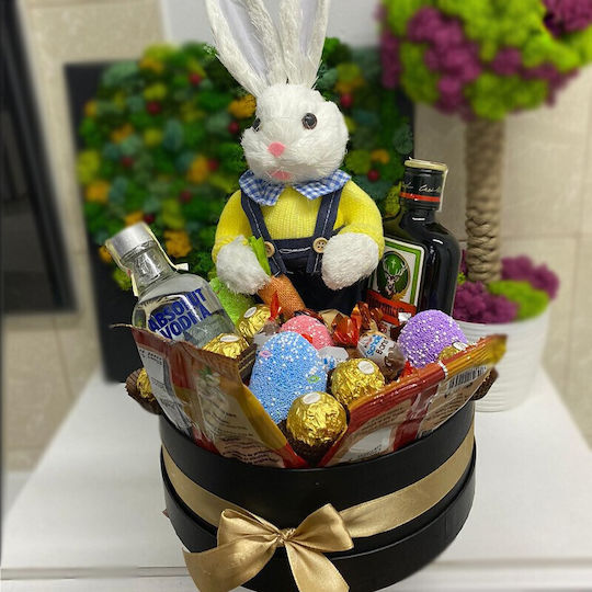 Oster Geschenkbox Hase Deluxe Jagermeister Absolut Vodka Ferrero Rocher Kinder Süßigkeiten Plüschhase