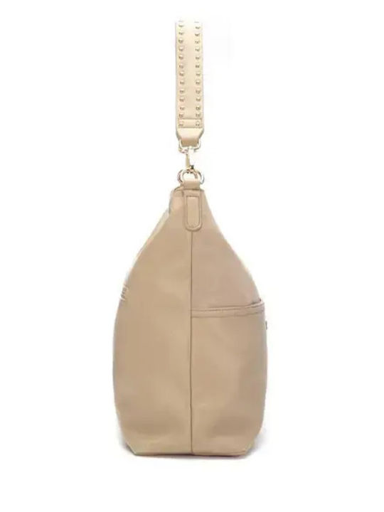 Damen-Schulter-/Crossbodytasche aus beigem Wildleder
