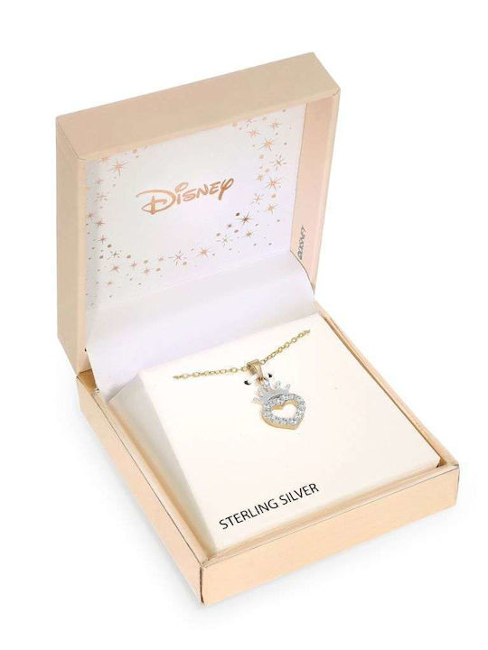 Disney Κολιέ από Επιχρυσωμένο Ασήμι με Ζιργκόν