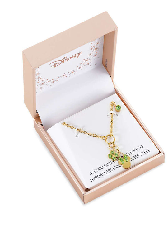 Disney Necklace From Gold Plated Steel With Zircon