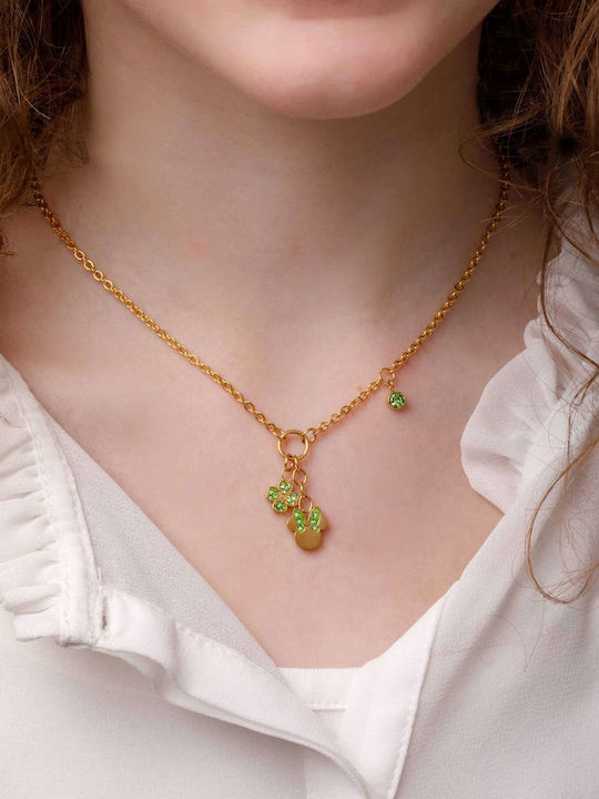 Disney Necklace From Gold Plated Steel With Zircon