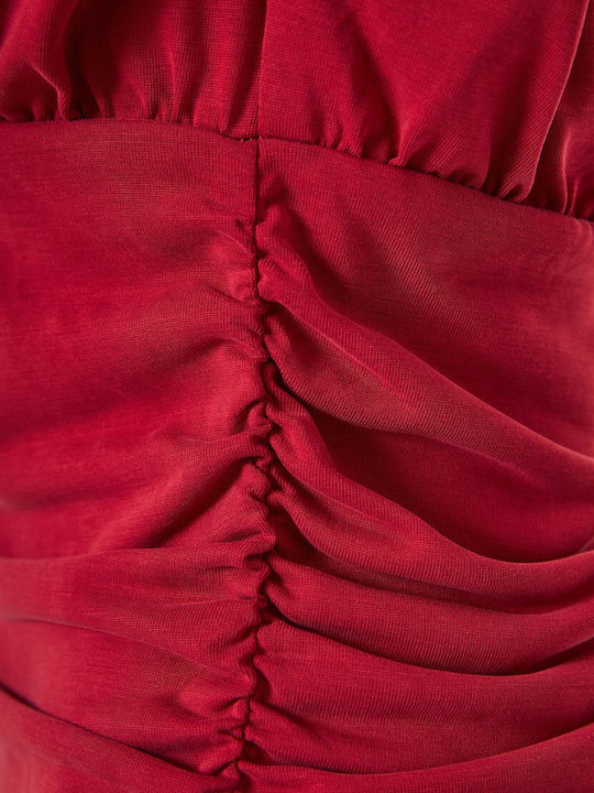 Women's Sleeveless Blouse with V Neckline Fuchsia