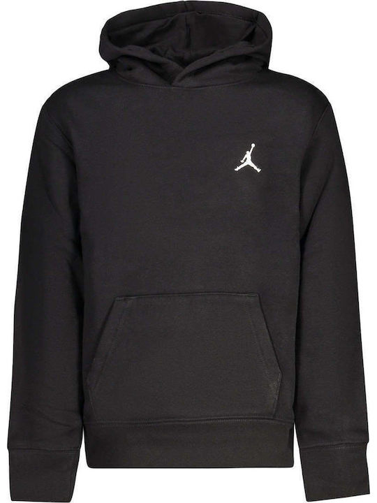 Fleece Kids Sweatshirt with Hood and Pockets Black
