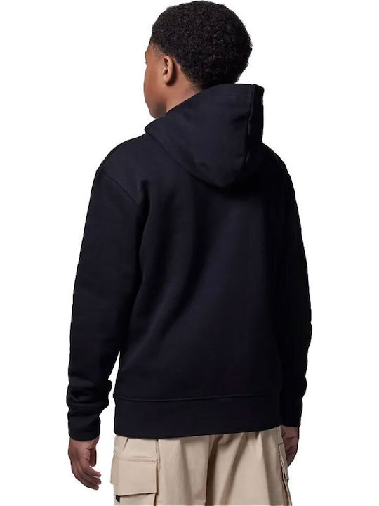 Fleece Kids Sweatshirt with Hood and Pockets Black
