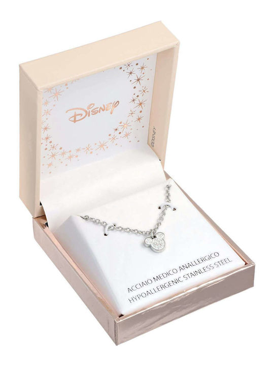 Disney Necklace Made of Steel with Zircon