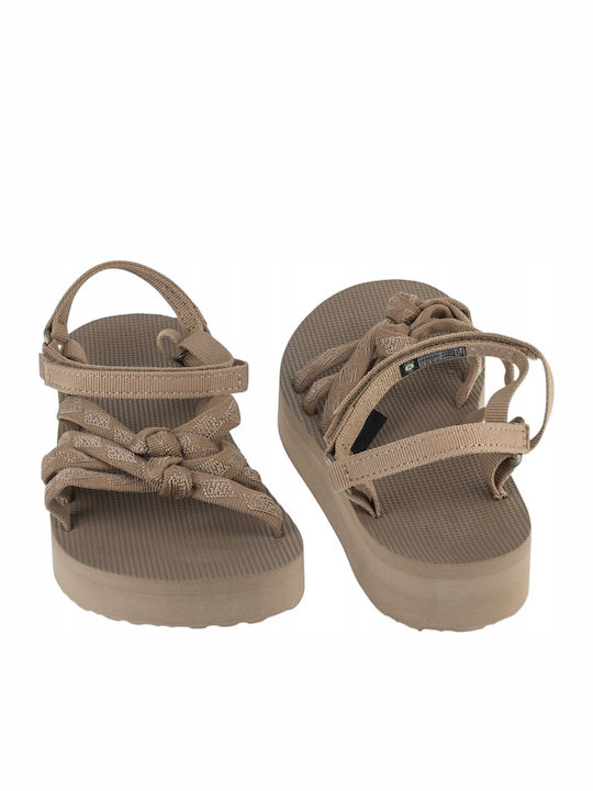 W Midform Women's Flat Sandals Sporty Brown