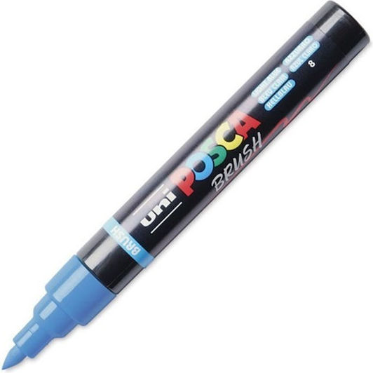 Posca Pc-5br Marker Brush Tip Light Blue 1-4mm