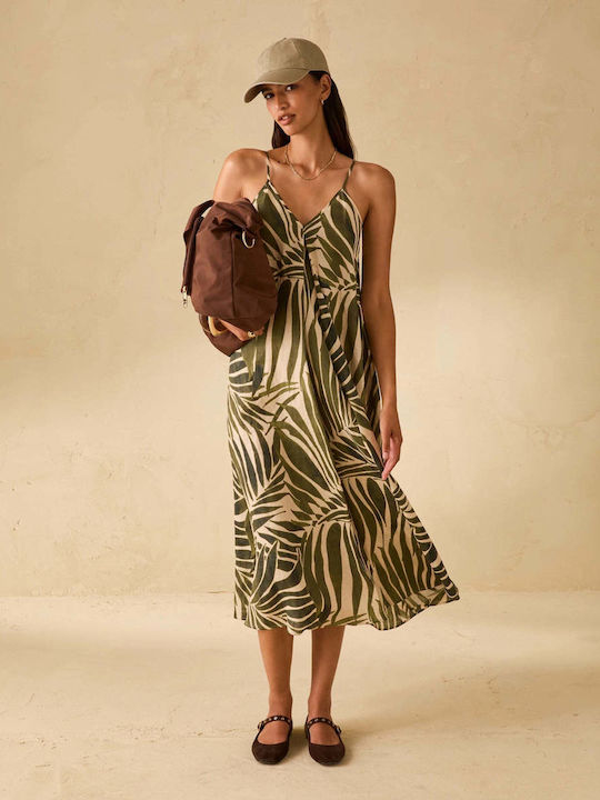 Summer Midi Dress Khaki Beige