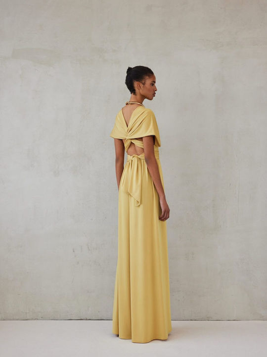 Maxi Βραδινό Φόρεμα Warm Ochre