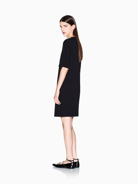 Sommer Mini T-Shirt Damenkleid Schwarz