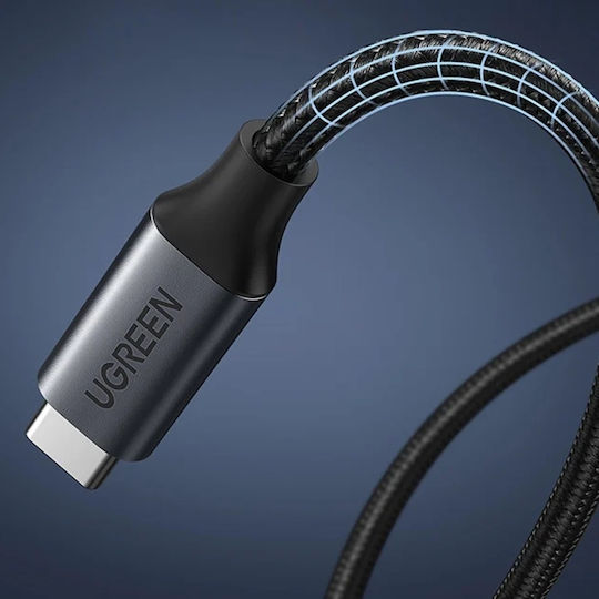 Braided USB 3.2 Video Cable USB-C Male - USB-C Female 100W Black 1m