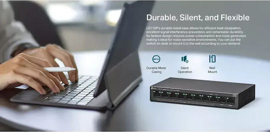 TP-LINK LS110P L2 PoE+ Switch με 10 Θύρες Ethernet και 10 SFP Θύρες