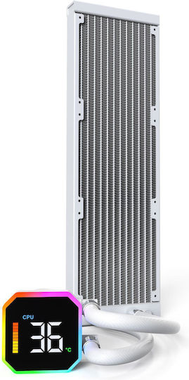 Montech HyperFlow Digital 360 Υδρόψυξη AIO CPU με 3 Ανεμιστήρες 120mm και ARGB Φωτισμό Λευκή