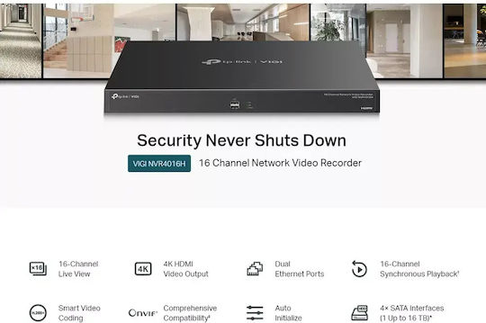 TP-LINK Vigi Nvr4016h Înregistrator NVR