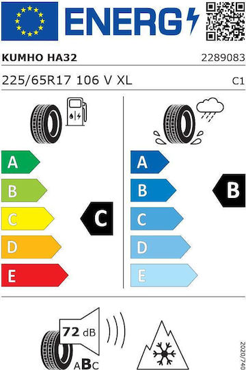 Kumho 225/65R17 106V XL Λάστιχο 4 Εποχών για 4x4 / SUV Αυτοκίνητο