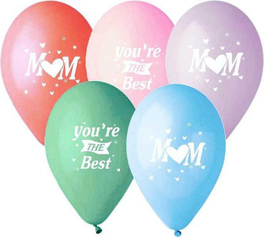 12" Μπαλόνι Τυπωμένο "βest Mum" 5 Χρώματα 25 Τεμ