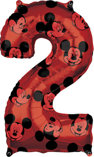 Балон Фолио Jumbo Число 2 Червен Mickey Mouse Forever 66бр