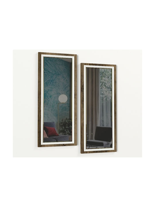 UnicUtil Wandspiegel mit Braune Rahmen 70x29.5cm