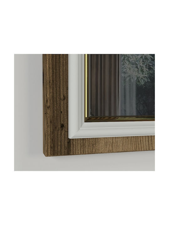 UnicUtil Wandspiegel mit Braune Rahmen 70x29.5cm