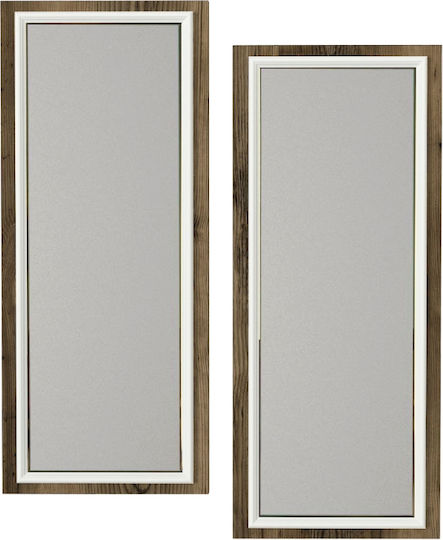 UnicUtil Καθρέπτης Τοίχου με Καφέ Πλαίσιο 70x29.5cm