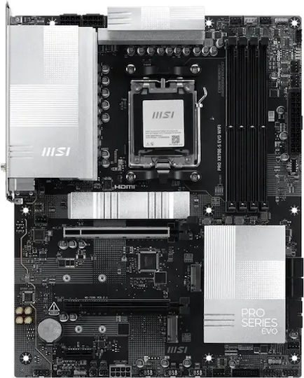 MSI PRO X870E-S EVO WIFI Дънна Платка ATX с AMD AM5 Сокет 7E86-003R