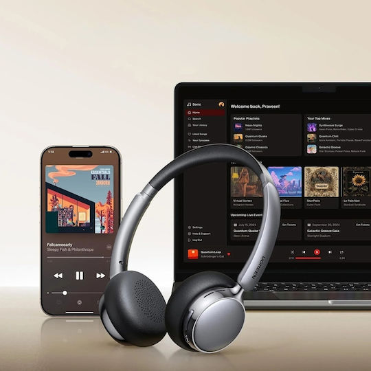 Ugreen HP207 Ασύρματα / Ενσύρματα Over Ear Ακουστικά με 80 ώρες Λειτουργίας Silver