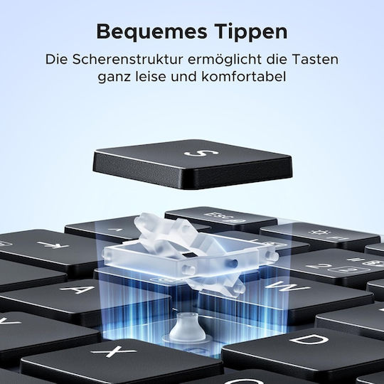 Ugreen K552 Ασύρματο Bluetooth Πληκτρολόγιο Αγγλικό US