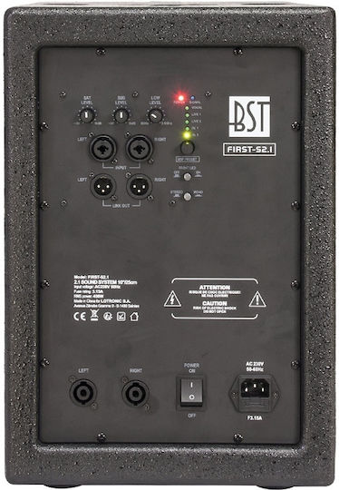 BST FIRST-S2.1 17-2850 Set cu Autoamplificate Difuzor 400W cu Woofer 10" 43x29x42cm.