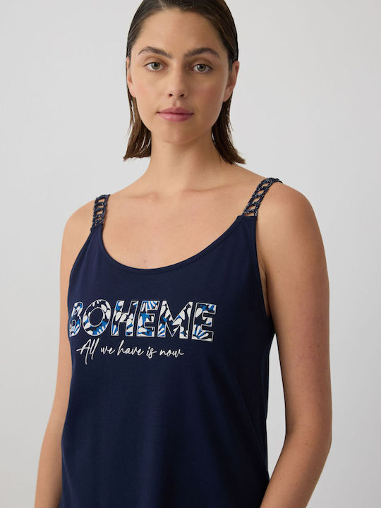 Minerva Καλοκαιρινό Γυναικείο Σετ Πιτζάμας Μπλε Boheme Minerva Καλοκαιρινό Γυναικείο Σετ Πιτζάμας Μπλε Boheme