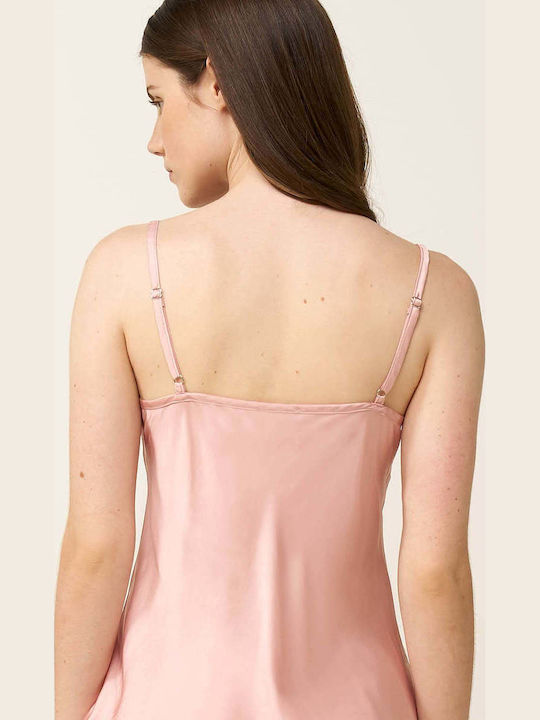 Vamp Summer Satin Women's Nightgown Rose Dusty