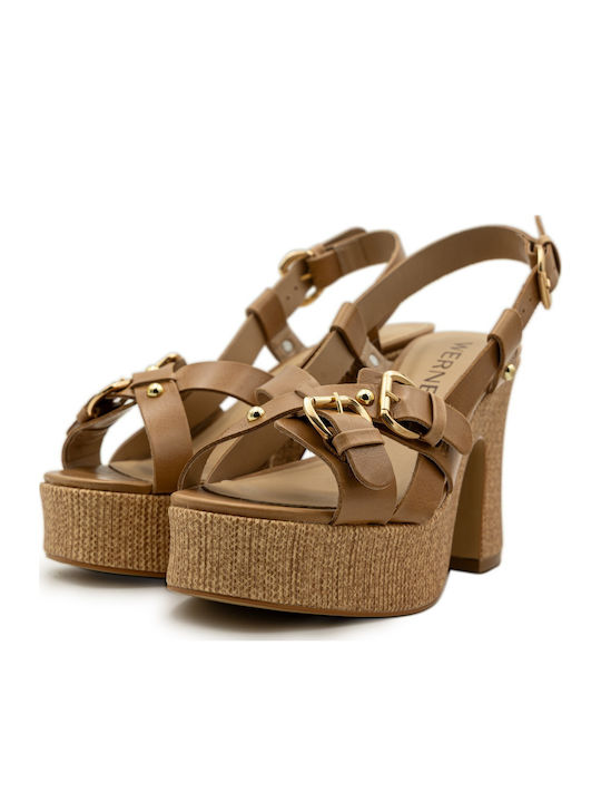 Damen Sandalen Leder Tabac Braun