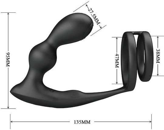 Mr Play Anal Plug mit Kabelloser Funktion und Vibration Flesh