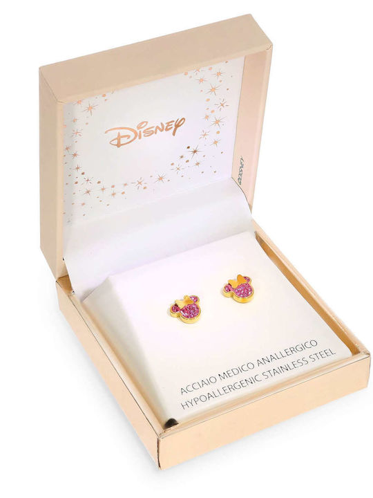 Disney Minnie Mouse Kids Stud Earrings with Stones Made of Steel